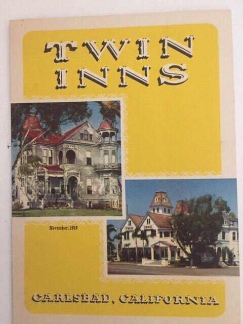 Vintage  Twin Inns Restaurants Carlsbad California Card Brochure postcard NEW