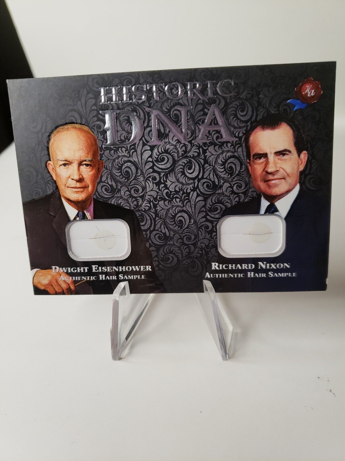 2021 Real Historic Dual DNA Hair Sample Dwight Eisenhower & Richard Nixon /84 SP