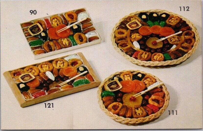 c1960s Food Advertising POSTCARD Dried Fruit & Nut Gift Trays / Blank Back
