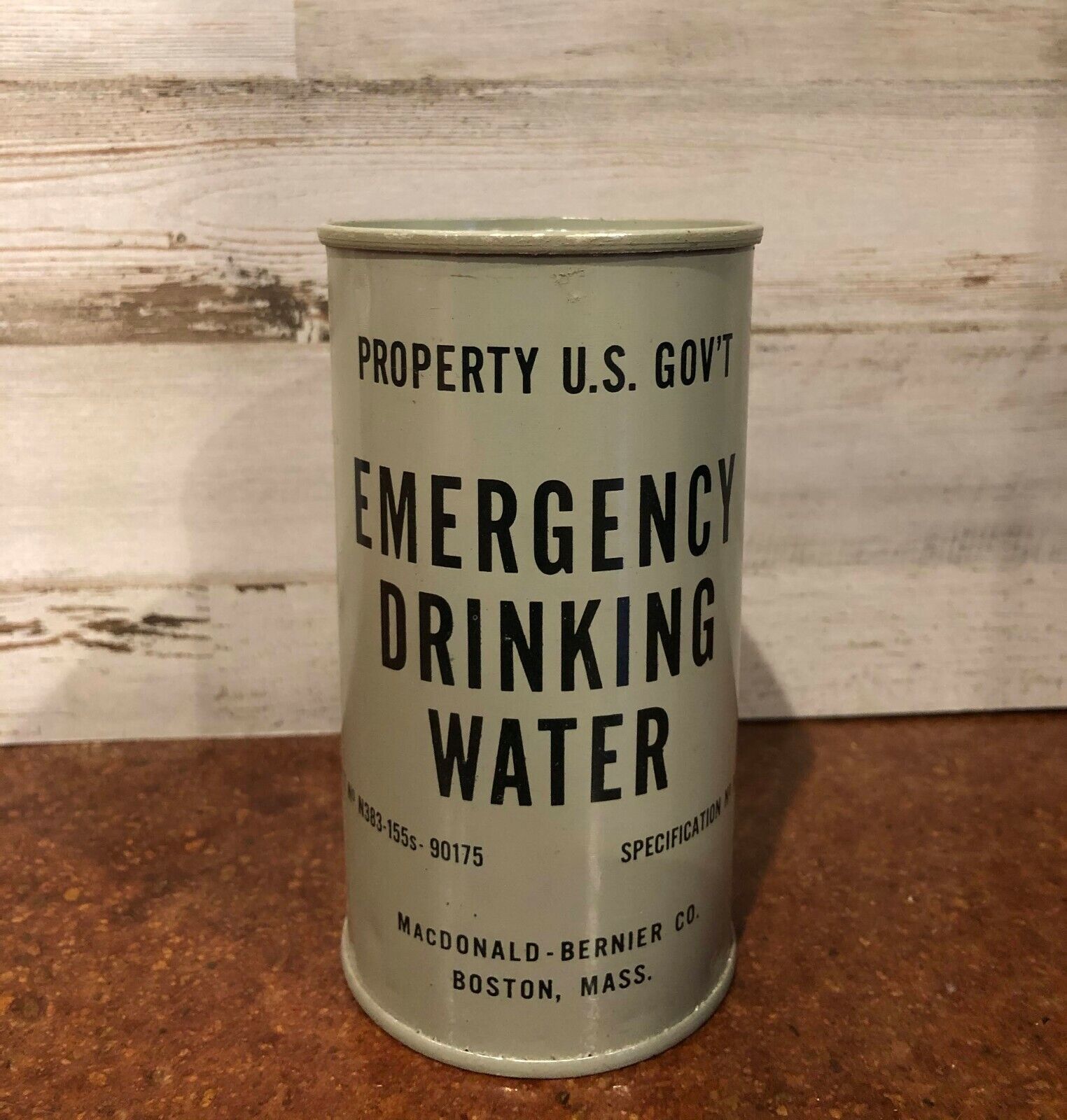1950s Vintage US Gov't Emergency Drinking Water Cans, Korean War (Discount Ship)