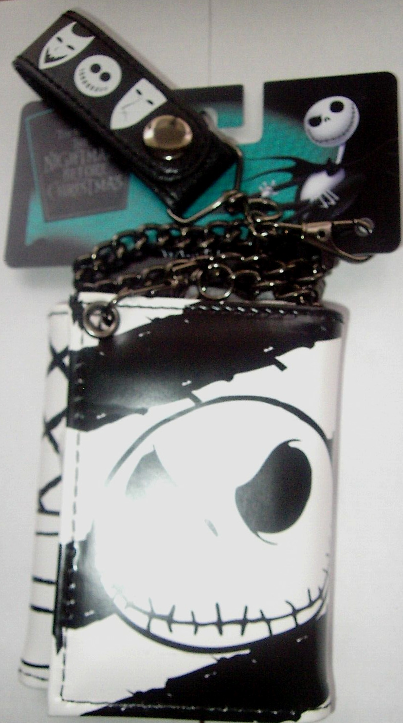 Tim Burtons 30TH ANNIVERSARY Nightmare Before Christmas LEATHER WALLET W/CHAIN