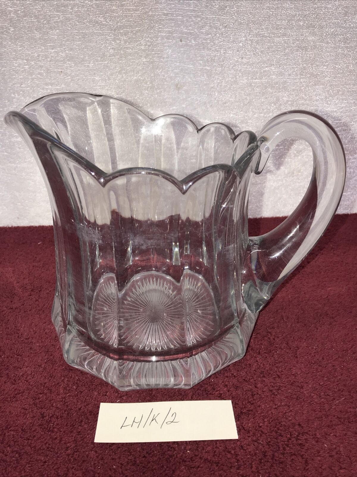 Vintage VERY HEAVY Clear Glass Pitcher