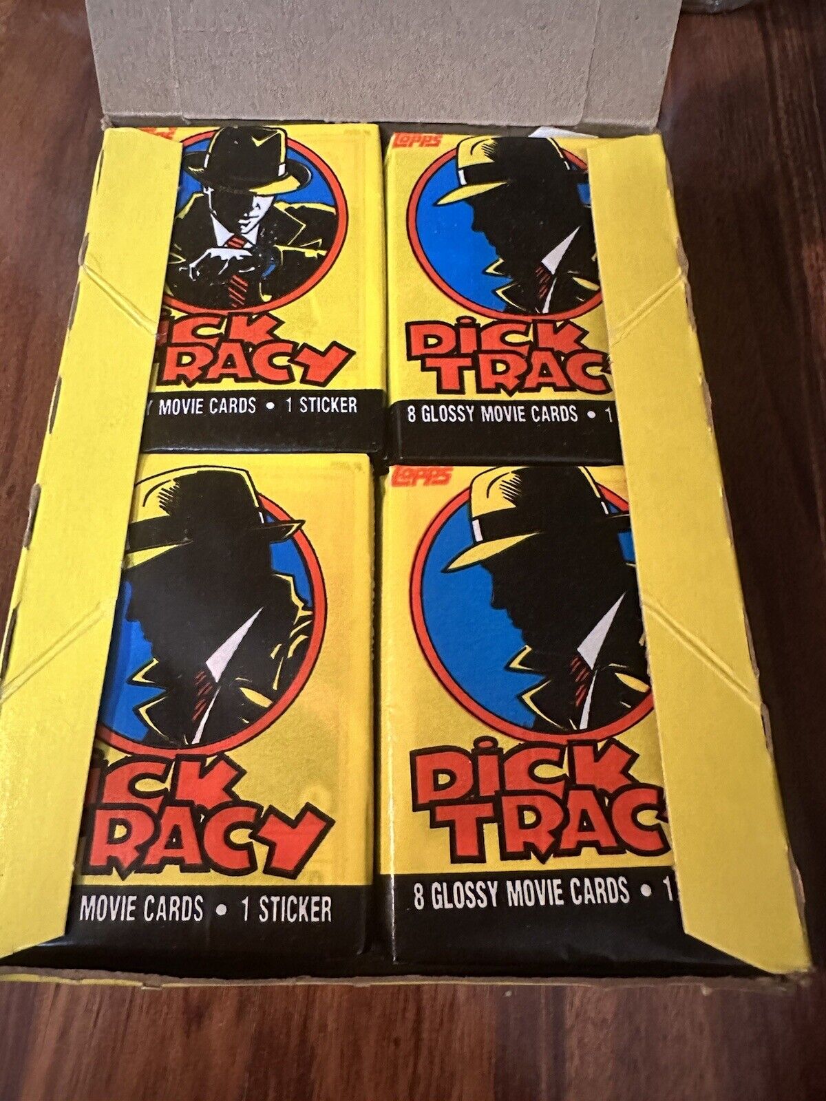 Dick Tracy Movie Trading Cards Box of 36 Topps 1990 wax packs with poster