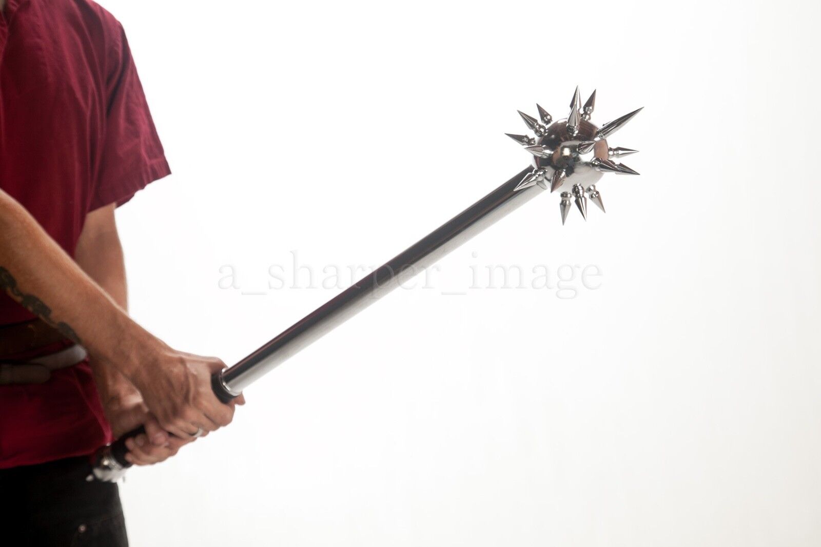 Medieval Spiked Ball Mace Silver (Stainless Steel) Morning Star Morgenstern 34+\