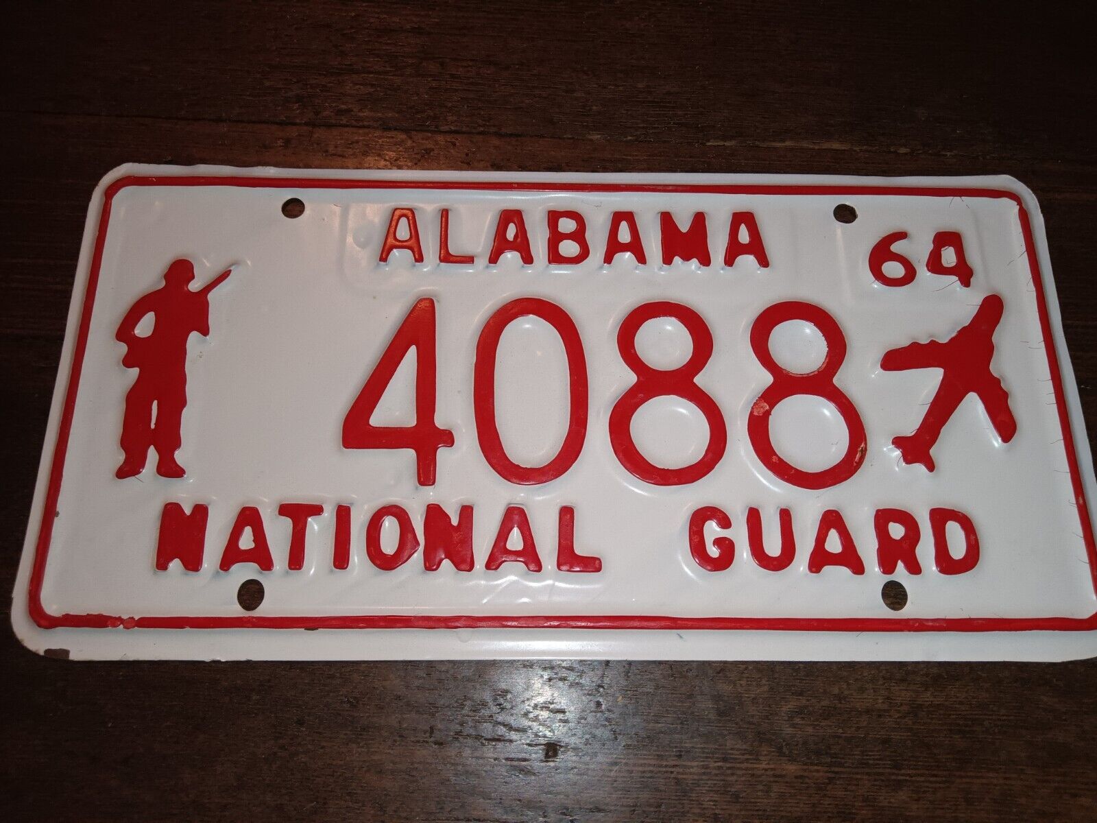1964 64 Alabama National Guard License Plate New Never mounted Military