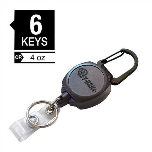 KEY-BAK Sidekick Badge & Key Reel - Heavy Duty Retractable ID Holder - USA Made