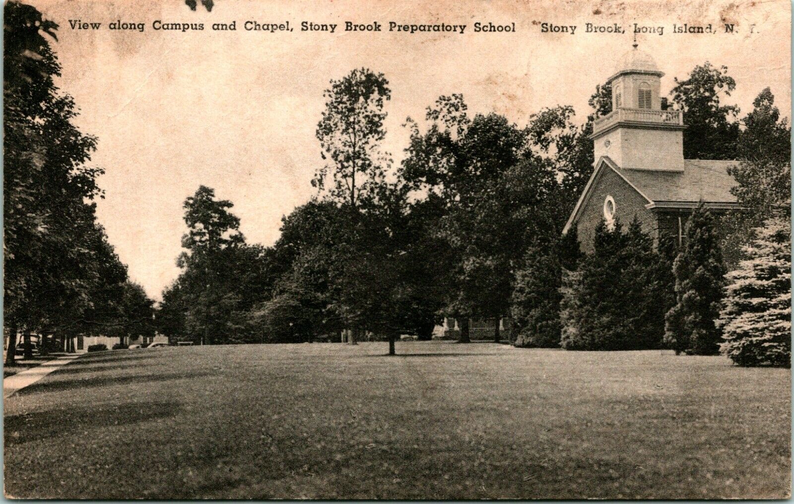 C.1940'S VINTAGE POSTCARD - STONY BROOK PREPARATORY SCHOOL - LONG ISLAND, N.Y.