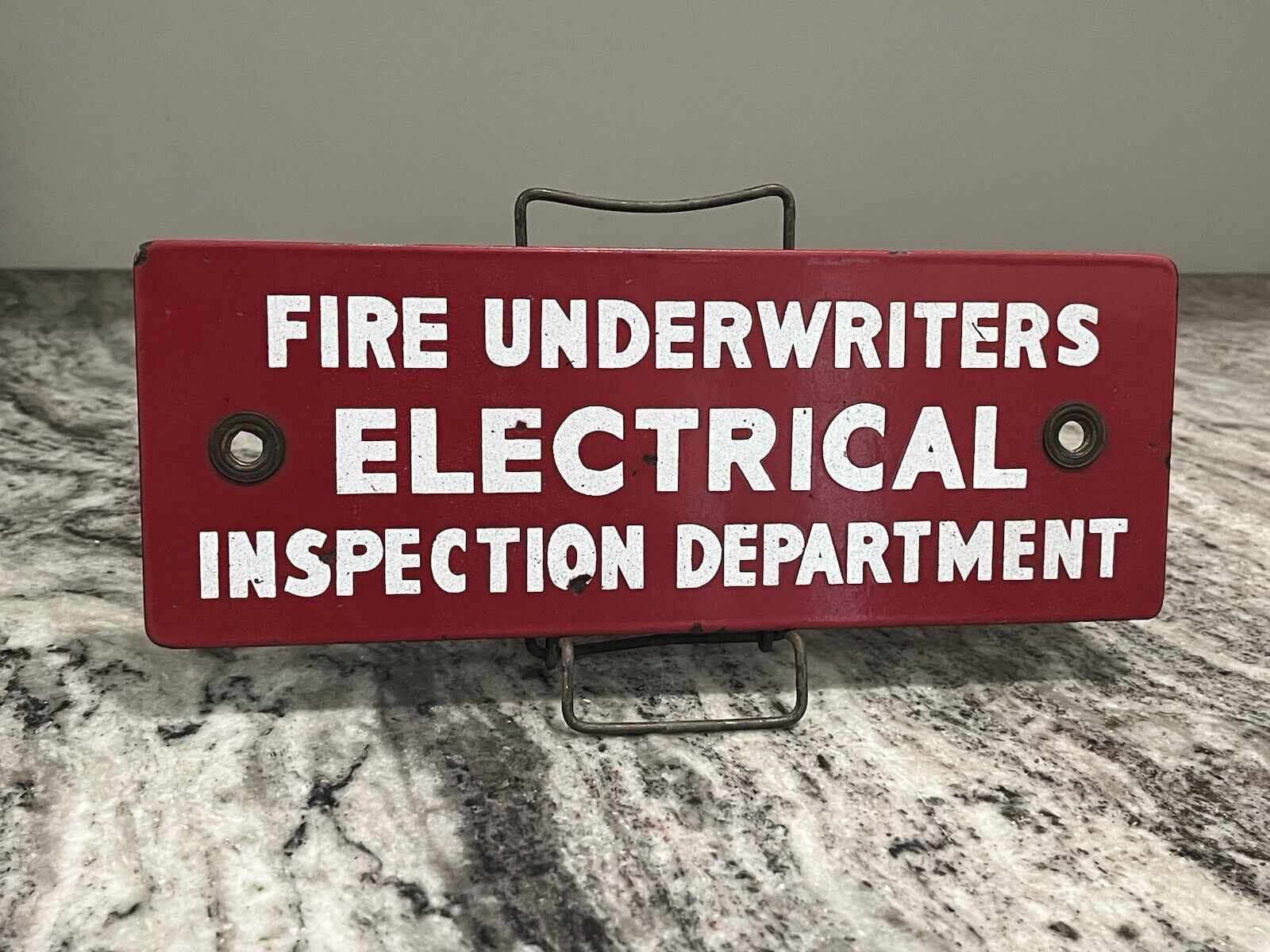Vintage Original Fire Underwriters Porcelain Sign Fire Department