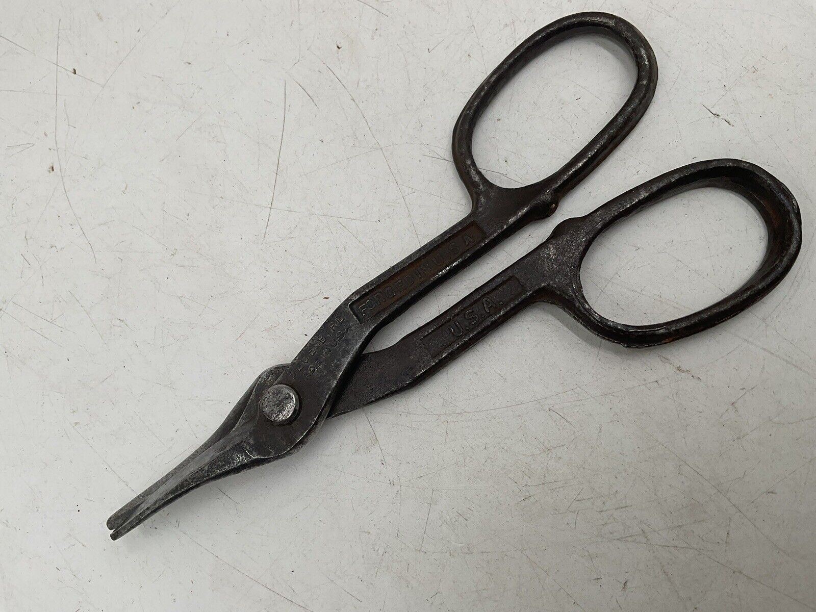 Vintage Blue Bird #207 Tin Snip Cutters Scissors. Made In USA 7\
