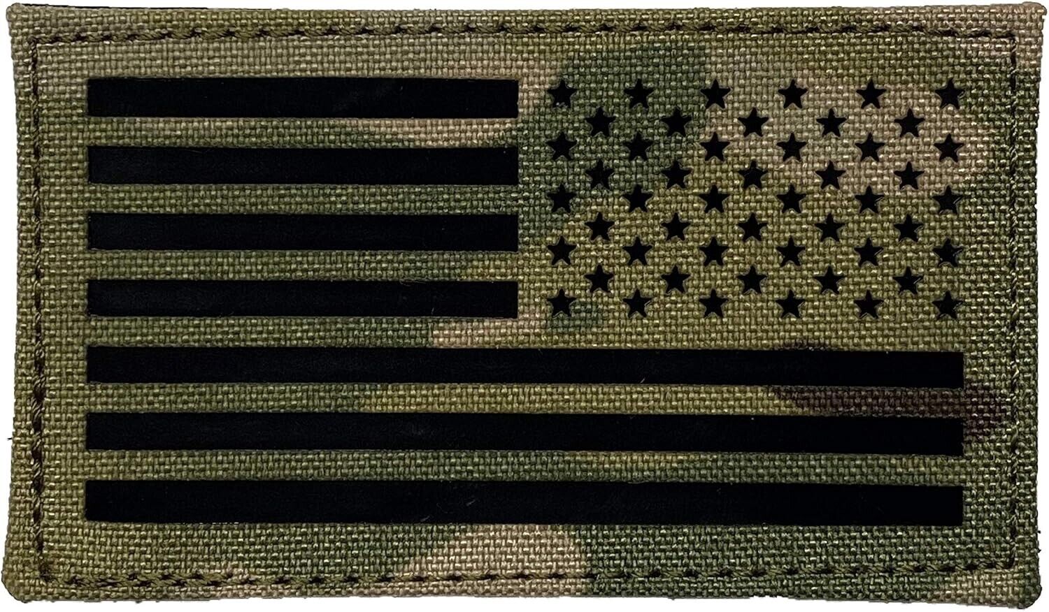 Infrared IR American Flag in Multicam - Morale Patch w/ Hook-Fastener - Reverse