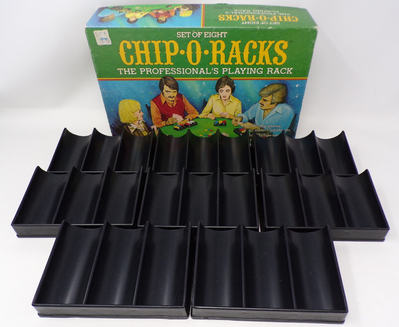 Set Of Eight Chip O Racks Poker Chip Playing Racks Rare Vintage 1977