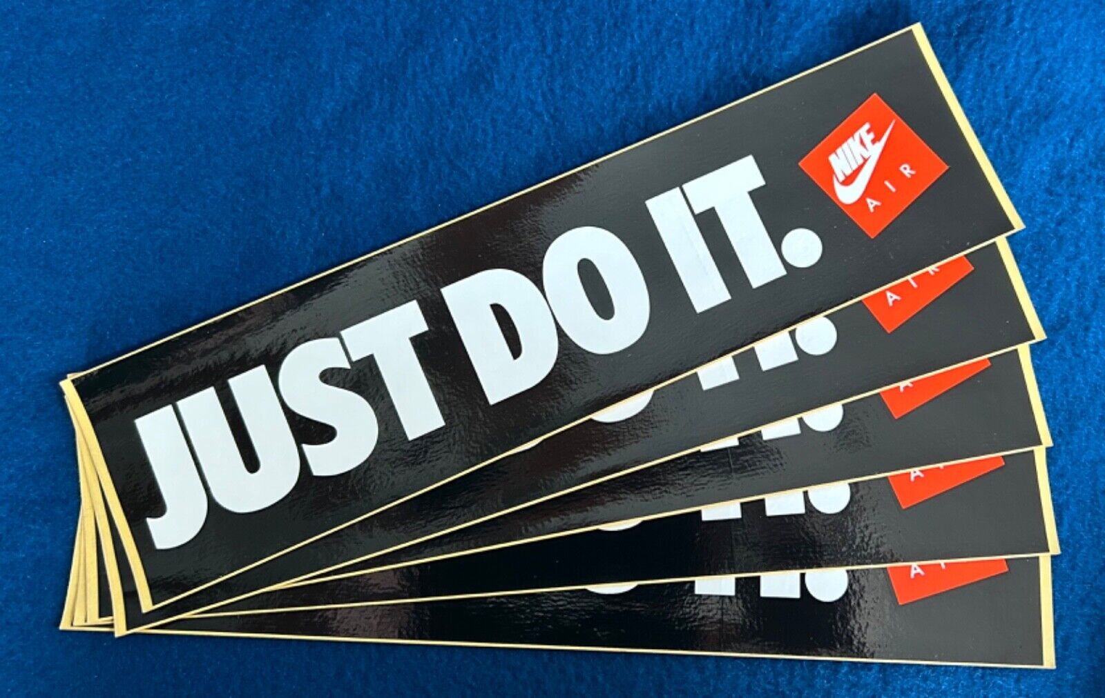Lot of 5 Vtg 1980\'s NIKE AIR Just Do It. Bumper Sticker Decal 11.25\