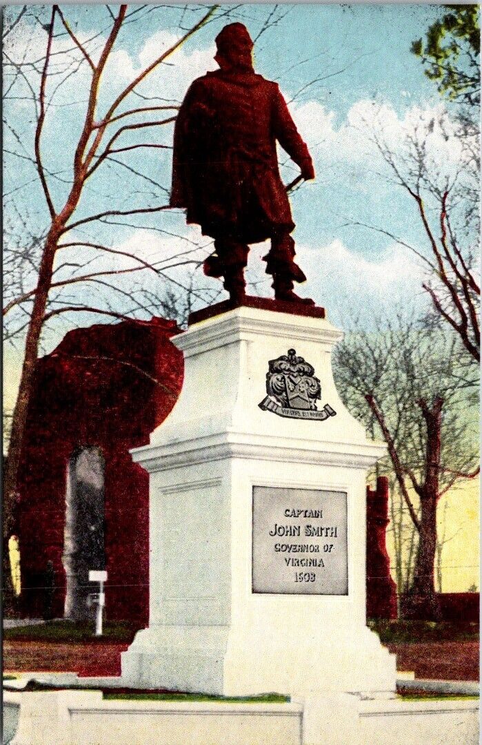 Jamestown Island Virginia VA Captain John Smith Statue Vintage Postcard Unposted