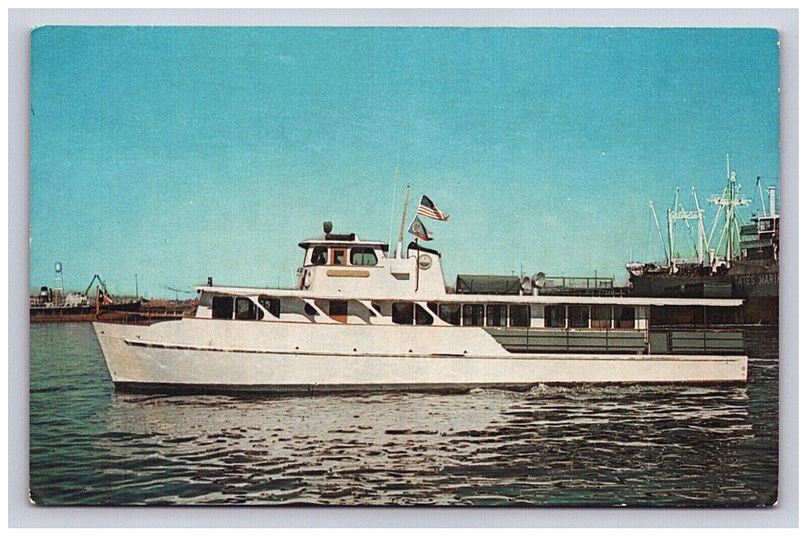 Postcard TX  Boat Ship MV Sam Houston Luxury Vessel View Texas               