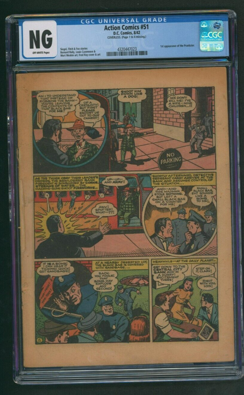 Action Comics #51 CGC DC Comics 1942 1st Appearance The Prankster