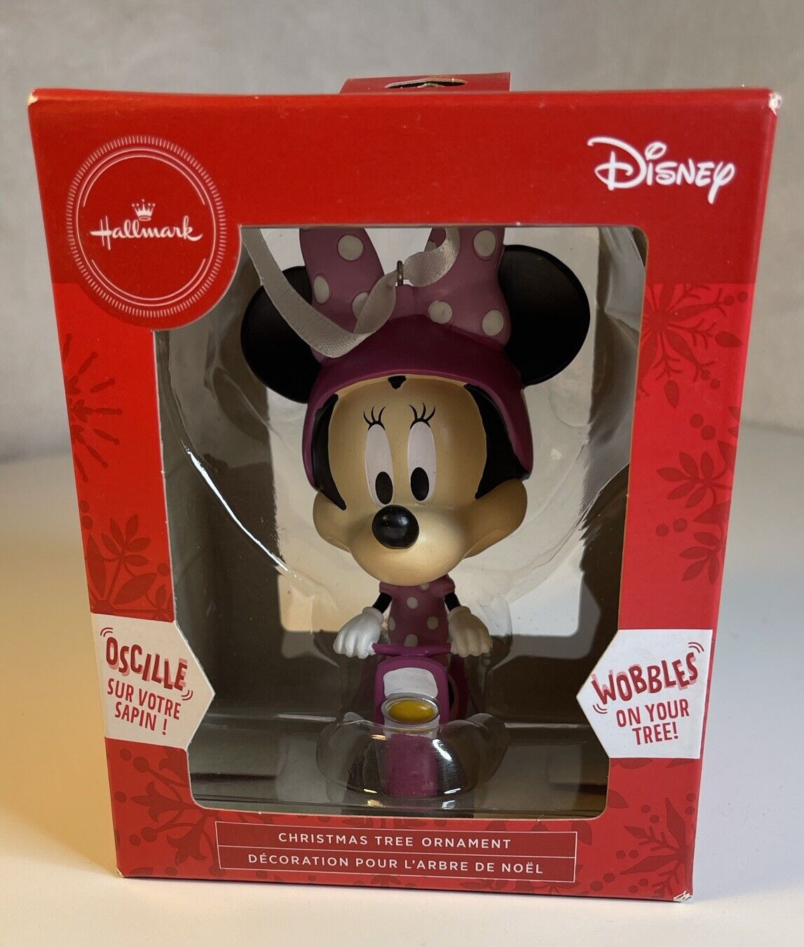Hallmark Disney Minnie Mouse On Scooter Christmas Ornament Bobble-Head 5\