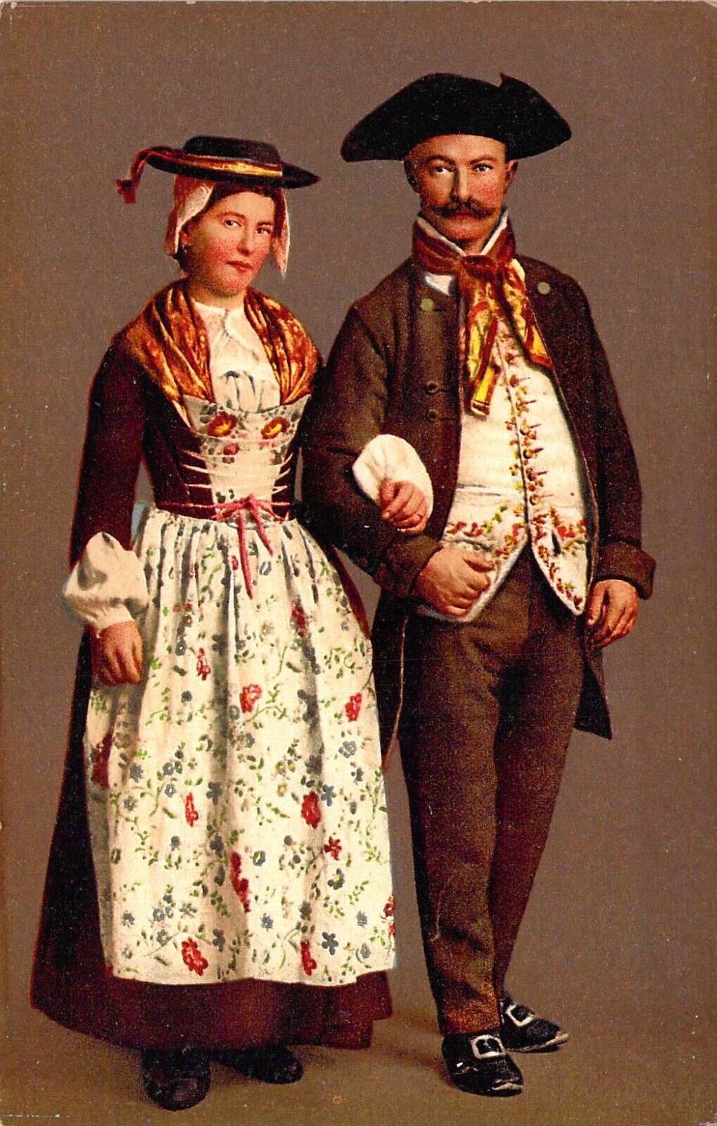 c.\'07,  Europe Charm Costumed Women, #206 Kt Wallis, Old Zurich Postcard