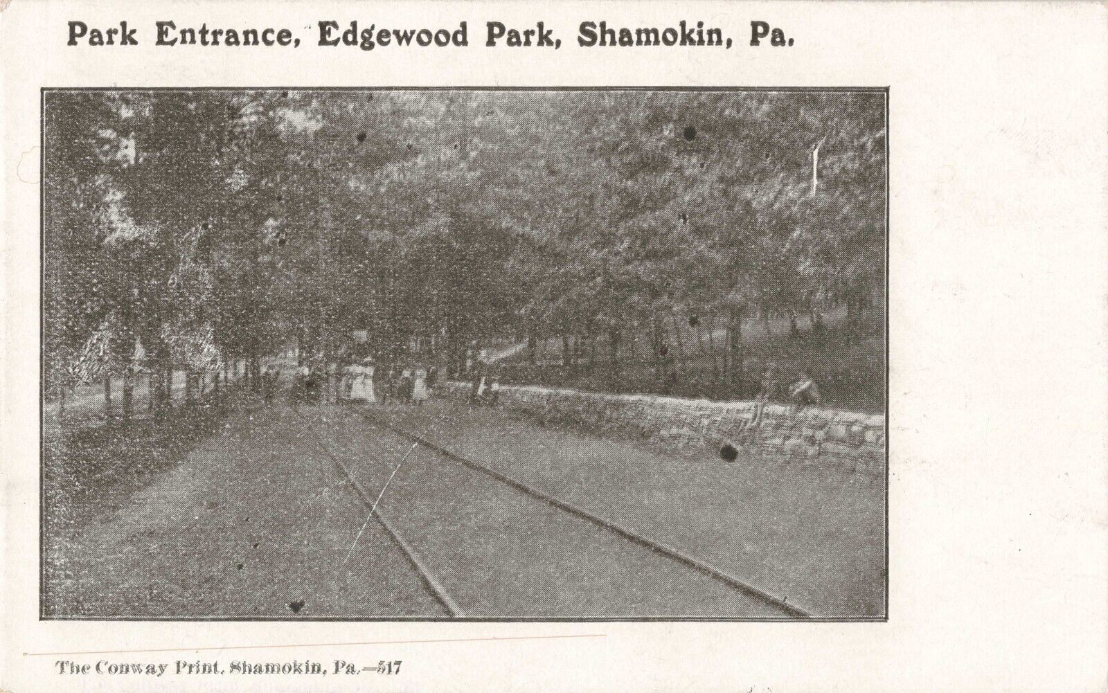Park Entrance Edgewood Park Shamokin Pennsylvania PA 1906 Postcard