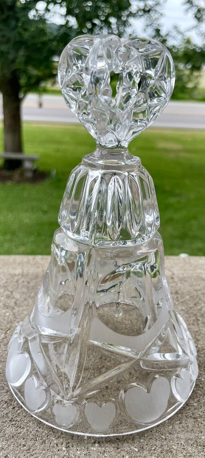 VINTAGE ECHT BLEIKRISTALL WEDDING BELL 24% LEAD CRYSTAL MADE IN W. GERMANY