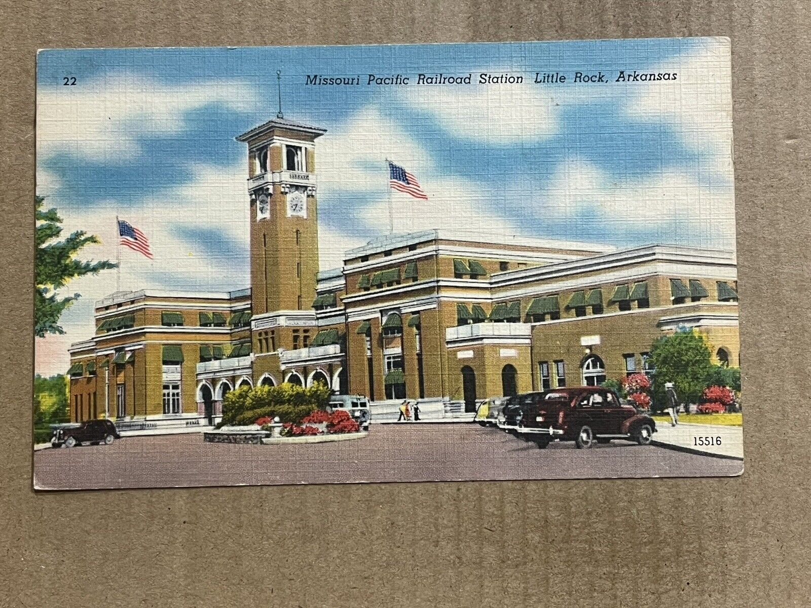 Postcard Little Rock AR Arkansas Missouri Pacific Railroad Depot Train Station