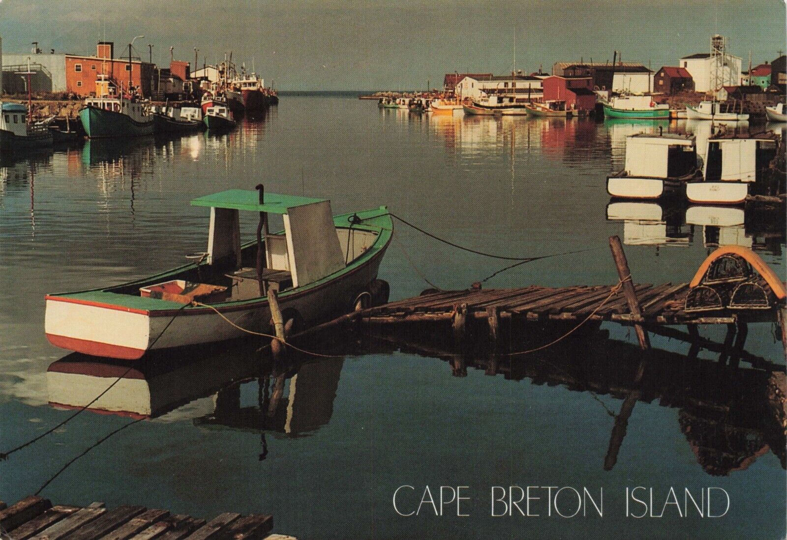 Postcard Canada Cape Breton Island Glace Bay Harbour Fishing Boat Large 5 X 7 in