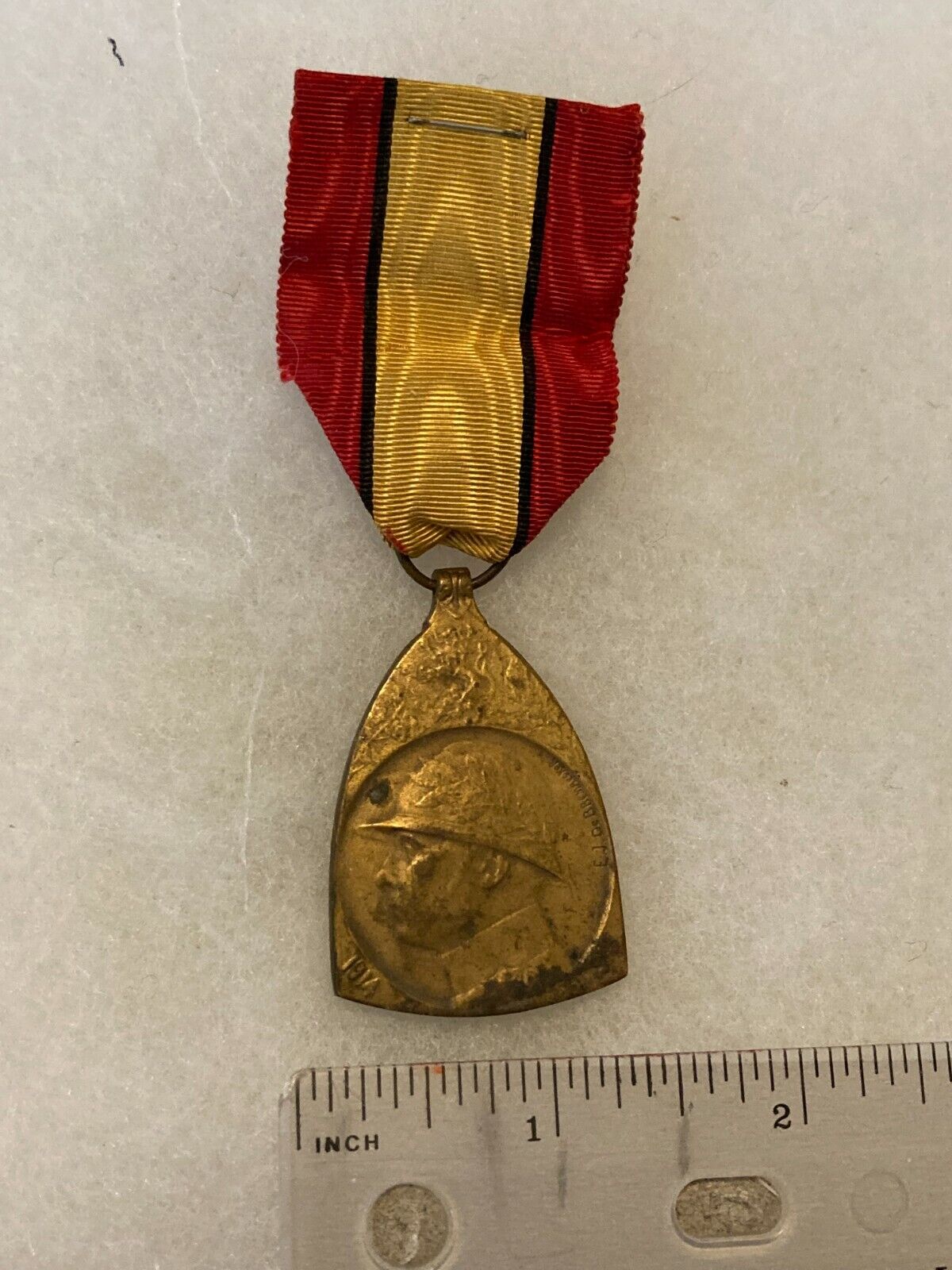 Authentic WWI Belgian Commemorative 1914–1918 War Medal