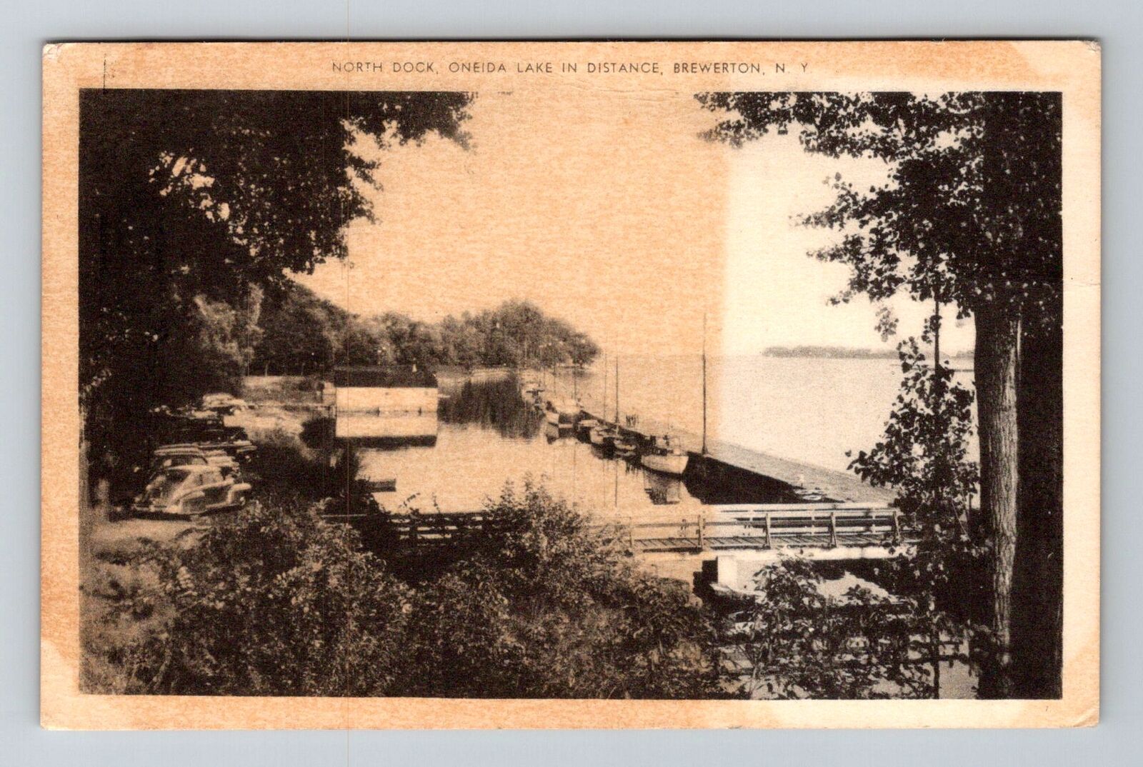 Brewerton NY-New York, North Dock, Oneida Lake Vintage Postcard