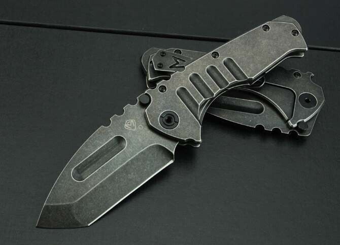 8.5\'\' New 440C Steel Blade All Steel Handle Tactics Pocket Folding Knife VTF59