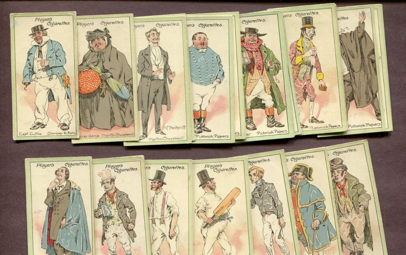 1912 JOHN PLAYER CIGARETTES SERIES 1 CHARACTERS FROM DICKENS 25 CARD SET