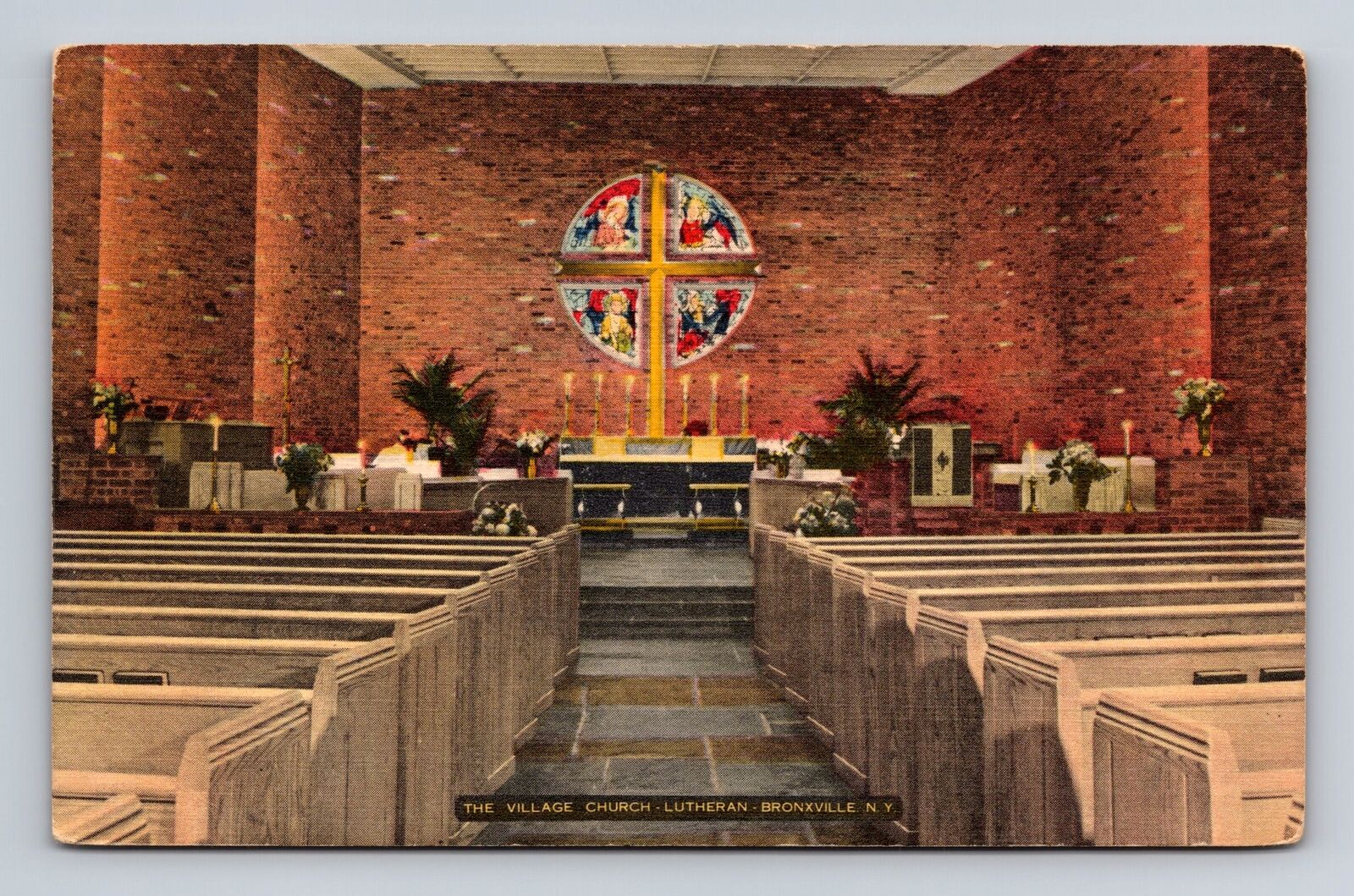 Bronxville NY-New York, The Village Church, Lutheran, Antique, Vintage Postcard