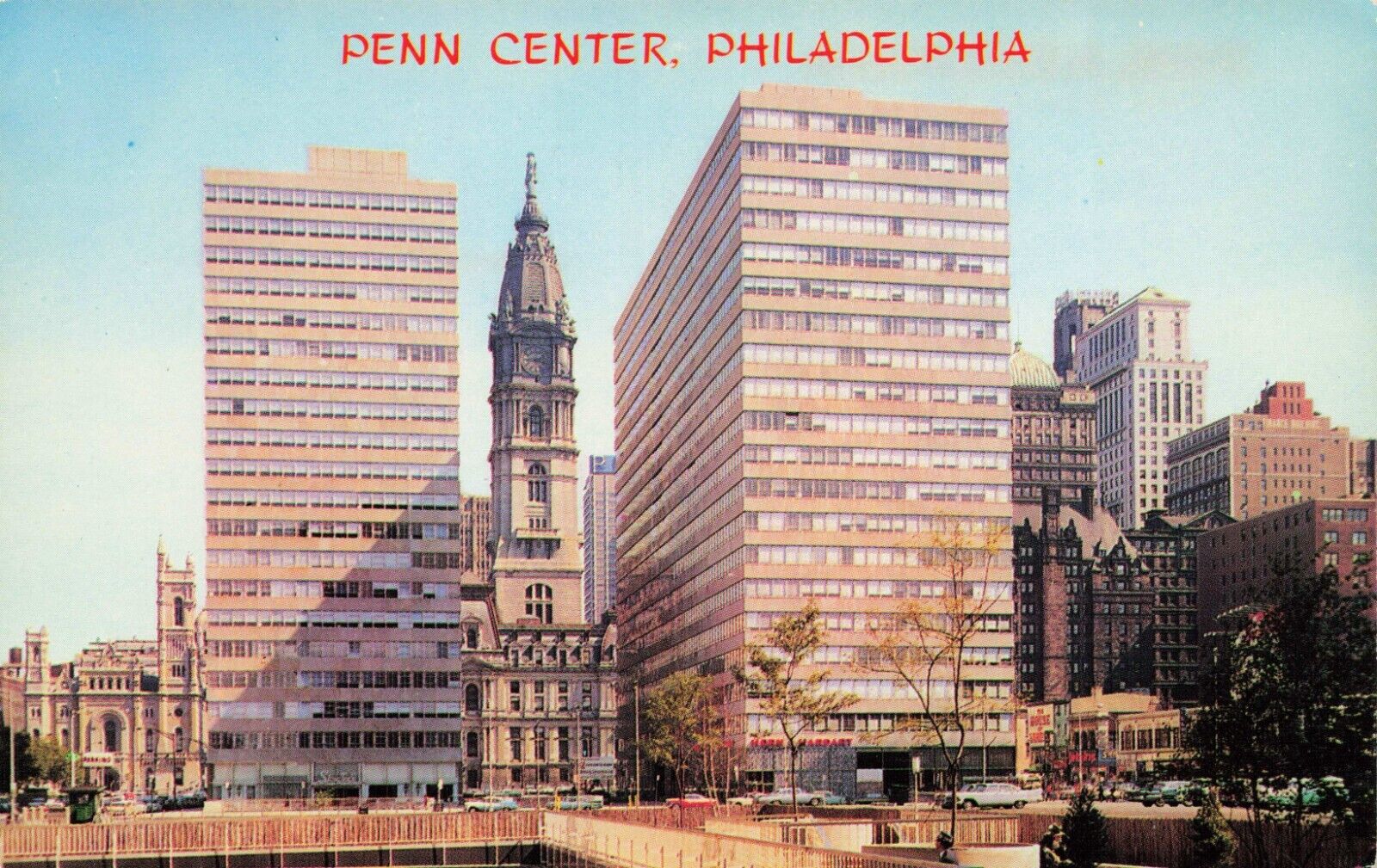 Philadelphia Pennsylvania Penn Center Vintage Standard Postcard Unposted