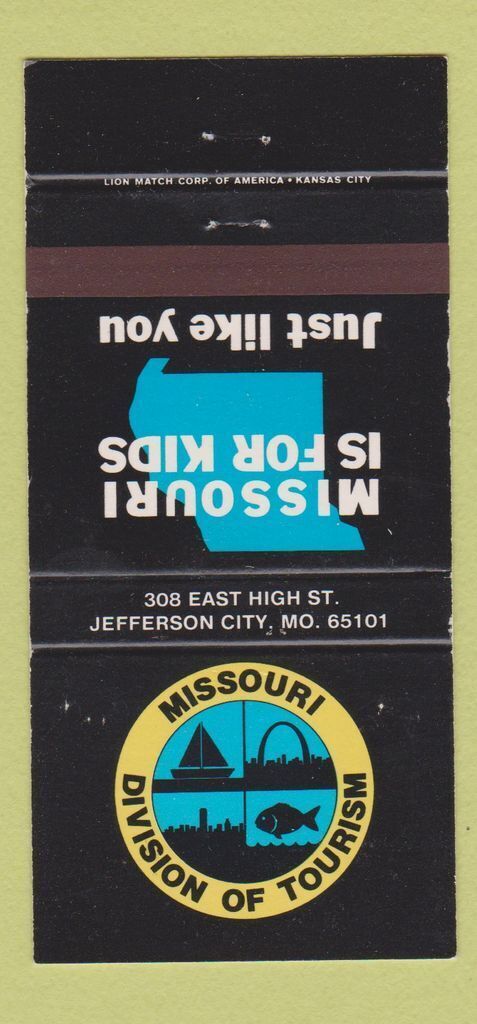 Matchbook Cover - Missouri Tourism Jefferson City MO #2 30 Strike