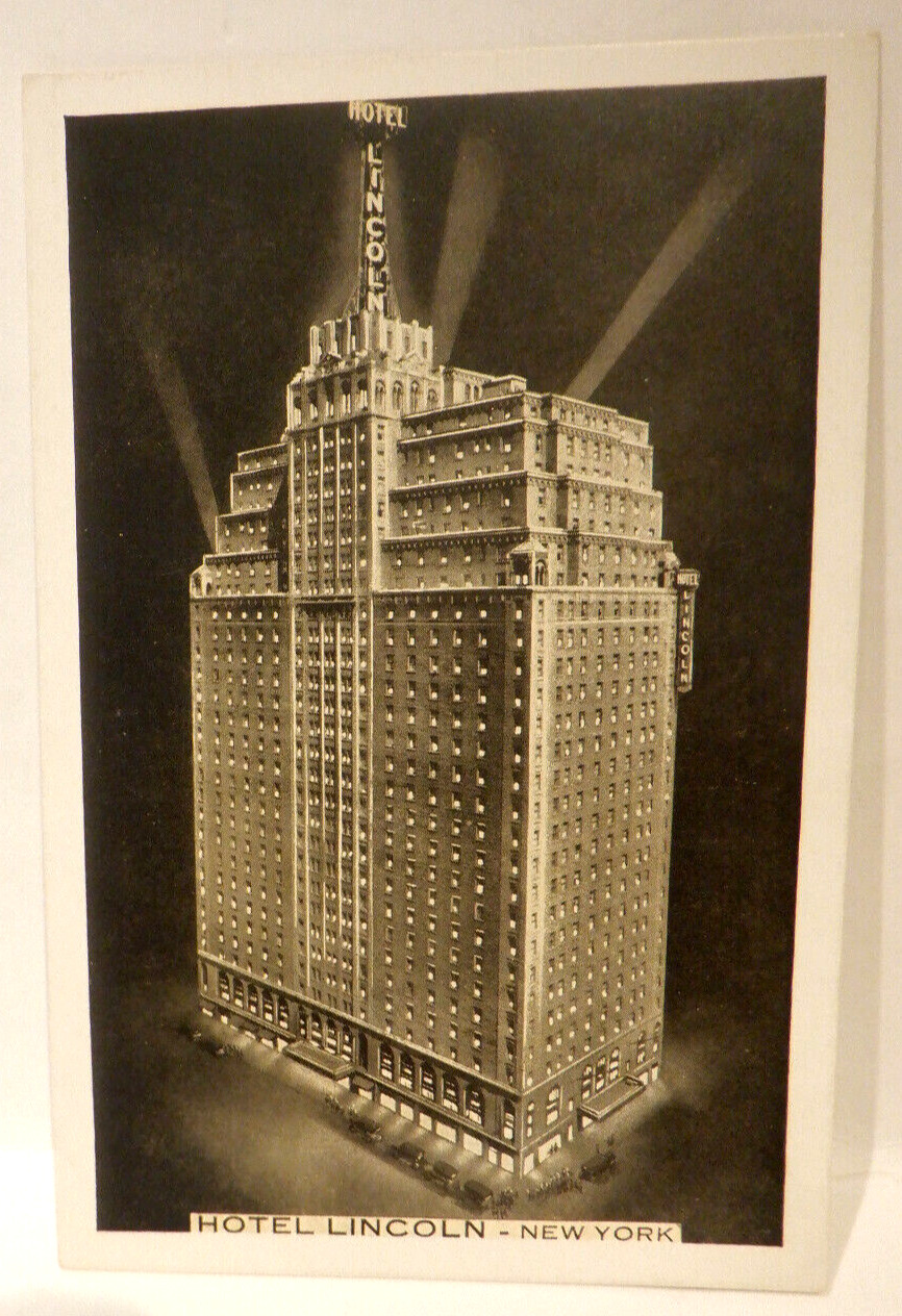 VTG Hotel Lincoln New York Art Deco Night View Business Pleasure /Advertising PC