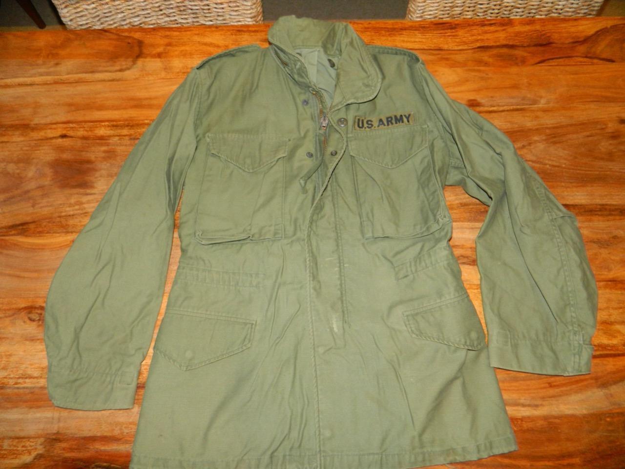 Genuine Vintage 70s 80s US Army Issue Olive Green M-65 M65 Combat Jacket - Small
