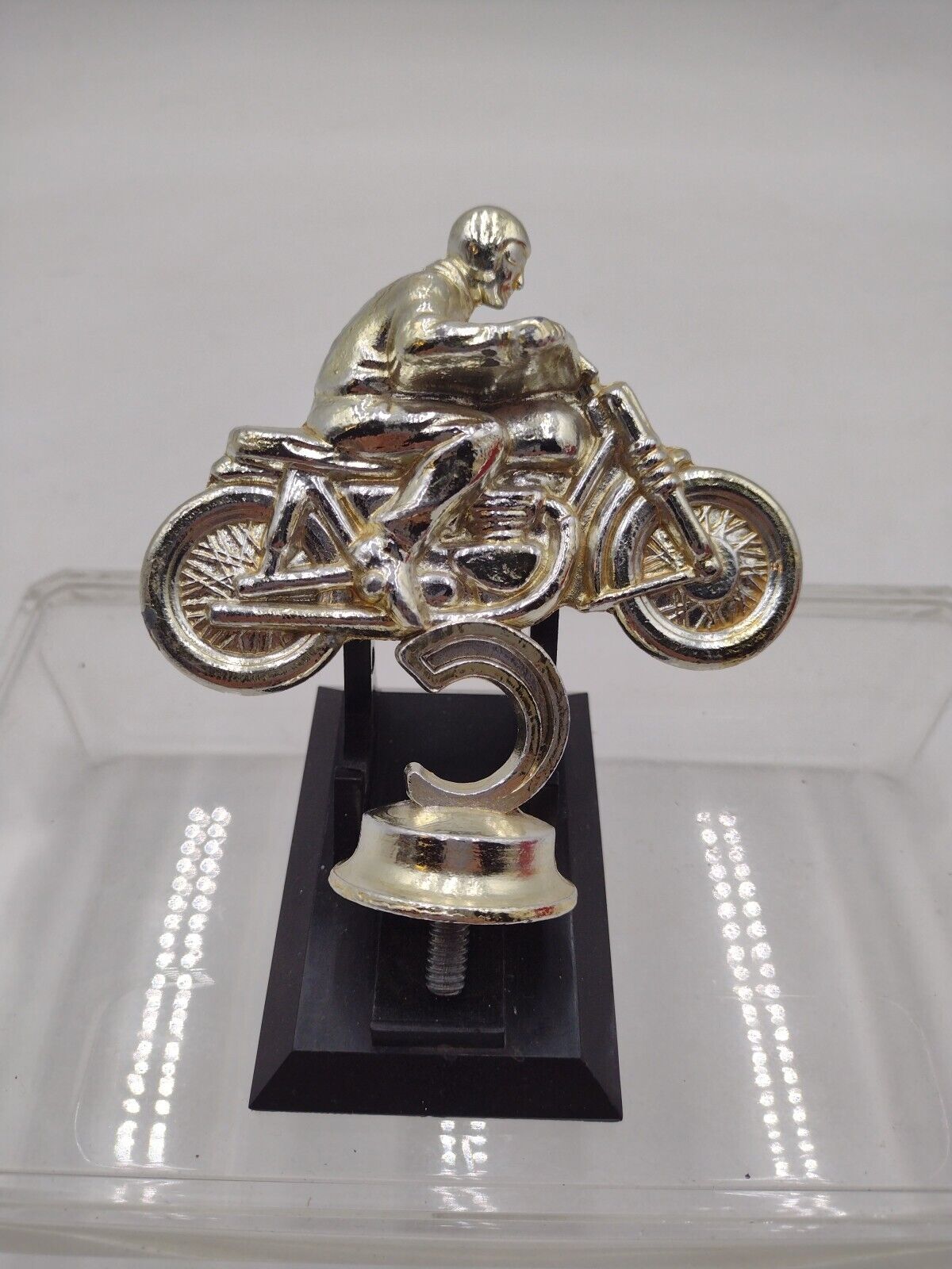Vintage Motorcycle Trophy Topper Solid Metal 