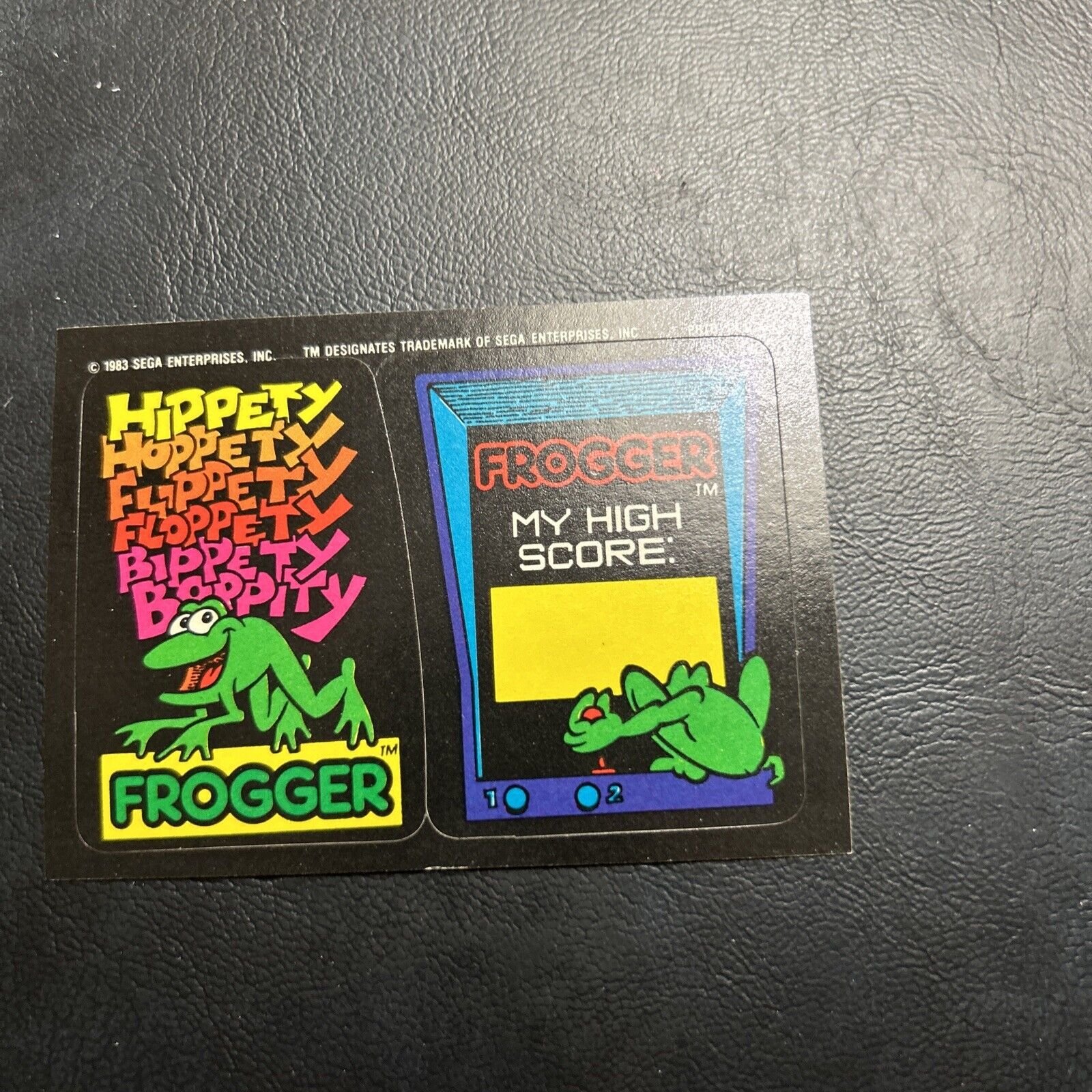 Jb12 video Game City 1993 Topps Sega Frogger Sticker My High Score Hippity