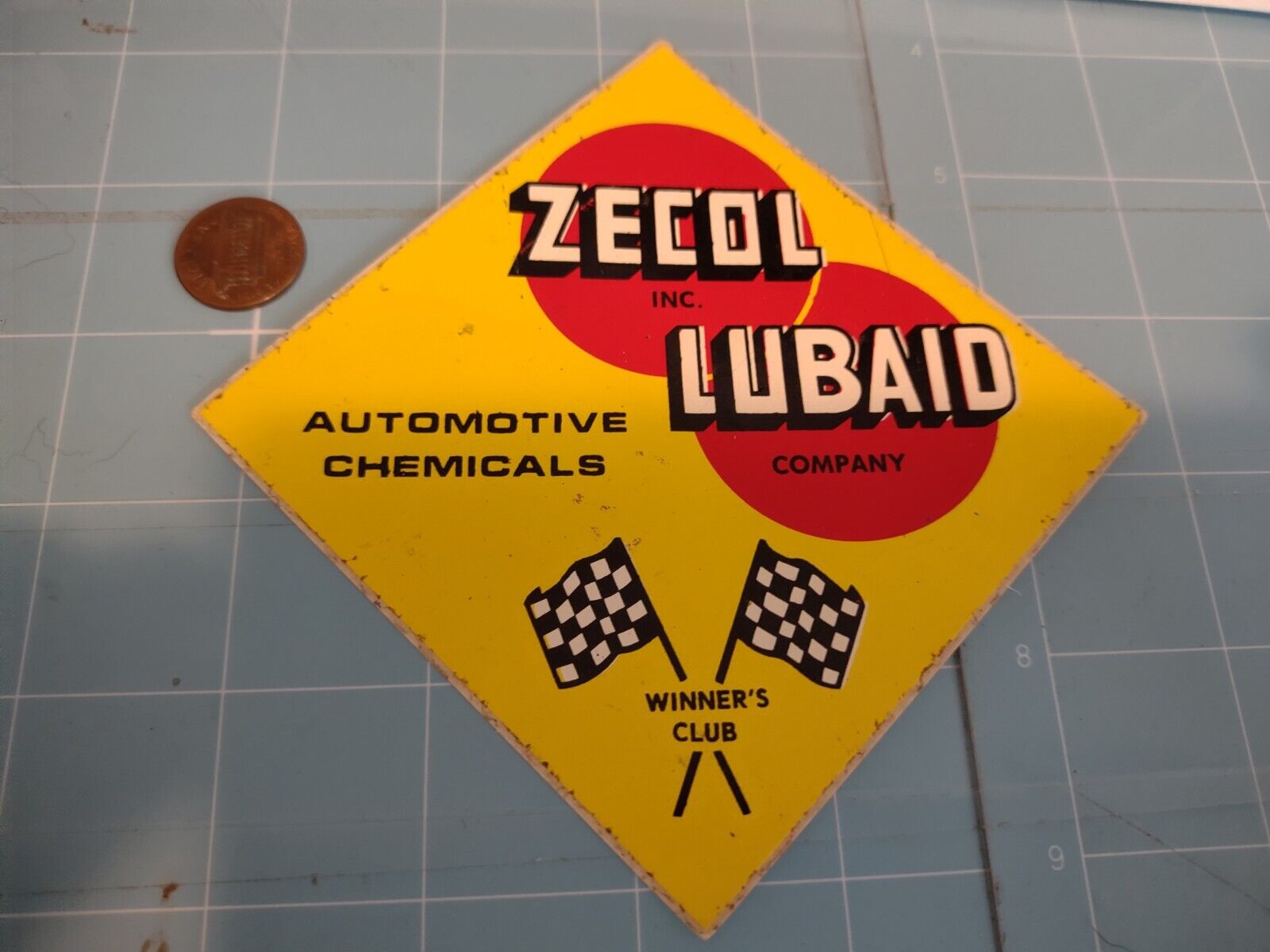 VINTAGE ZECOL LUBAID Sticker / Decal ORIGINAL RACING OLD STOCK