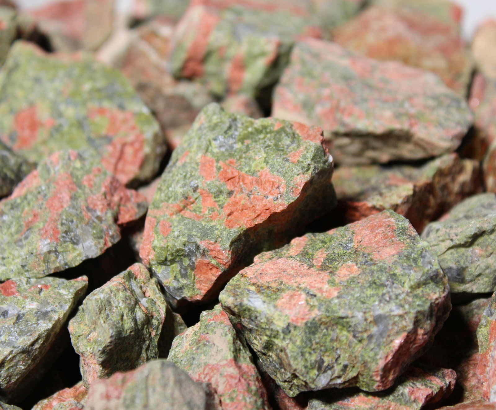 Unakite - Rough Rocks for Tumbling - Bulk Wholesale 1LB options