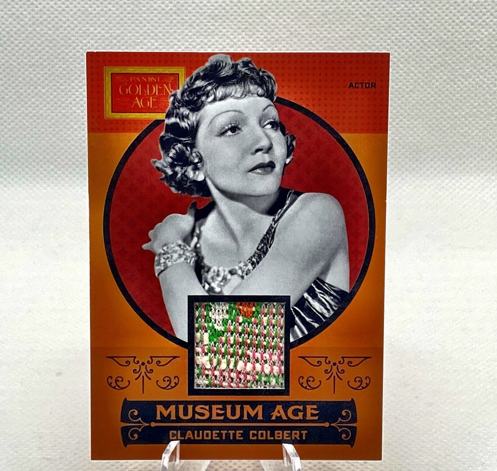 2014 Panini Golden AUTHENTIC COLOR RELIC #16 MUSEUM AGE Claudette Colbert