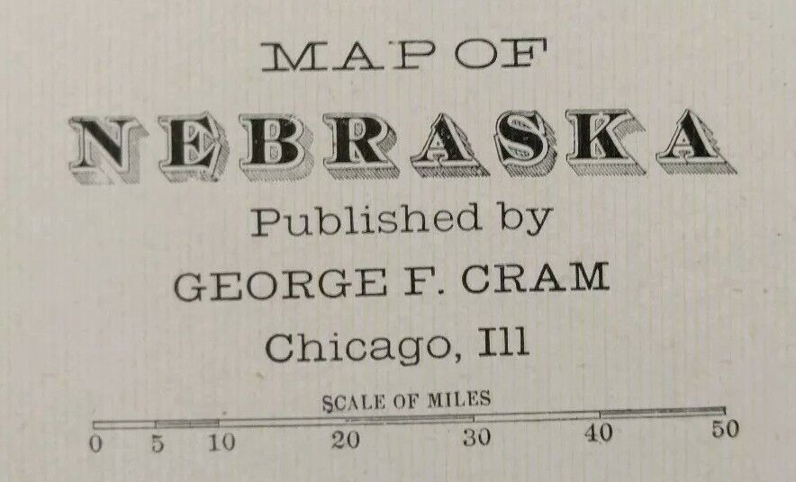 Vintage 1901 NEBRASKA Map 22\