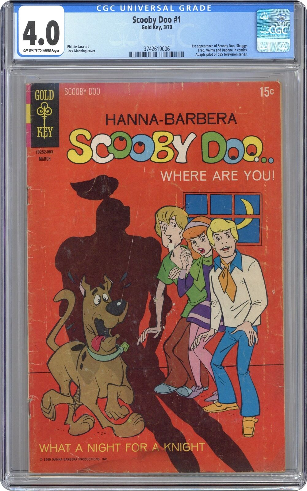 Scooby Doo #1 CGC 4.0 1970 Gold Key 3742619006