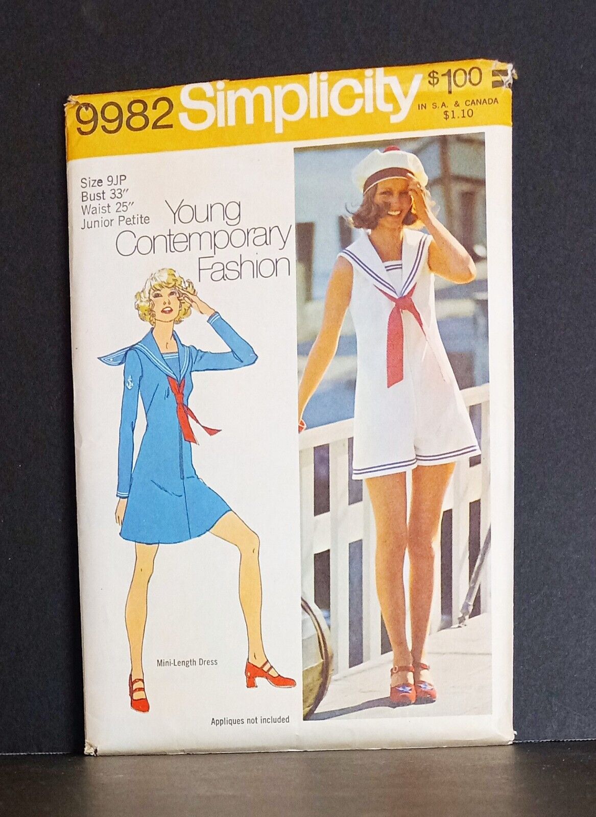 1960\'s Simplicity #9982 Junior Petite Mini-Dress  Pant-Dress Shorts Tie Size 9JP