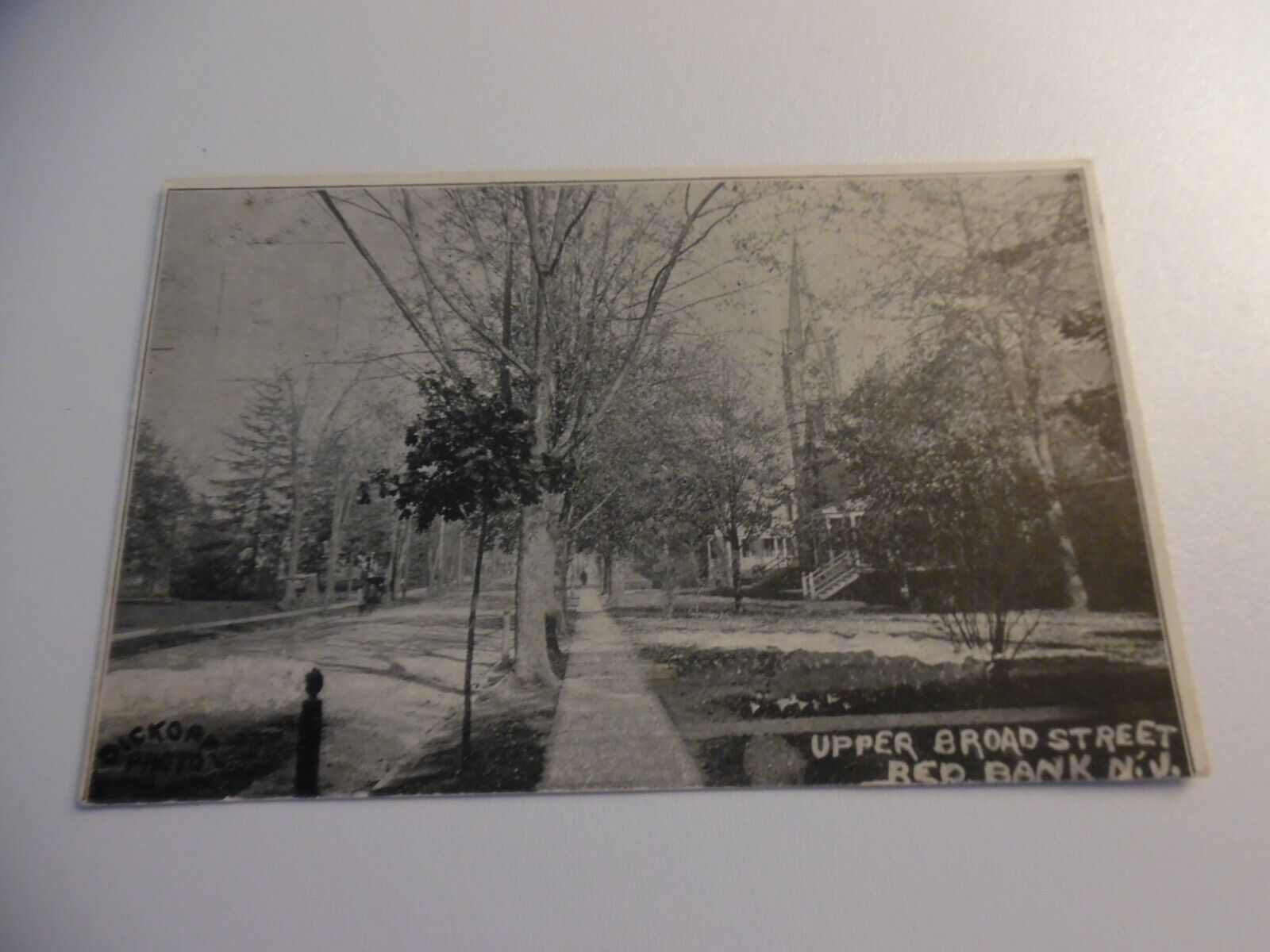 Red Bank New Jersey Upper Broad Street nj  Postcard  c1906