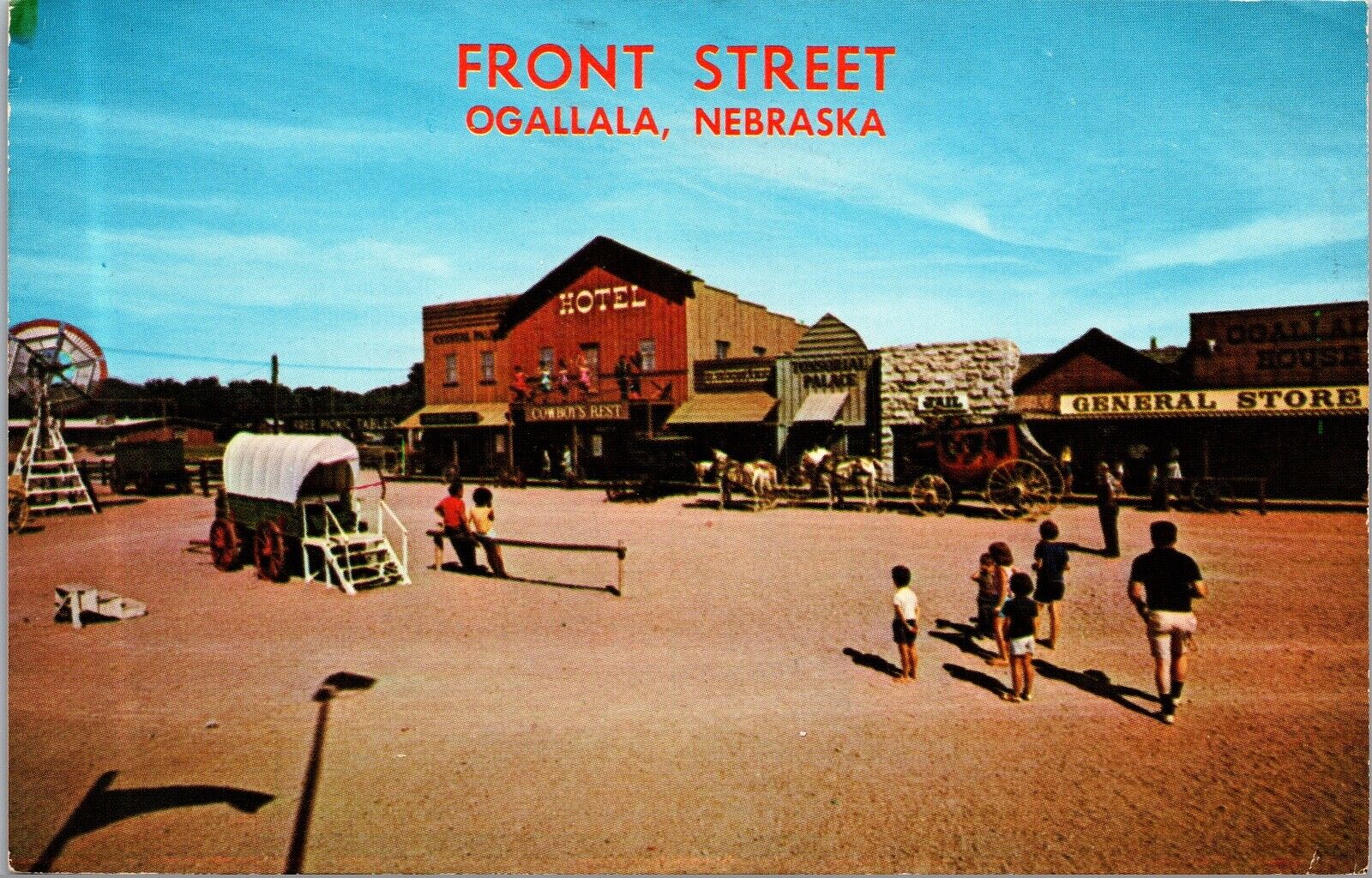Ogallala Nebraska Front Street Western Cowboy Amusement VTG Chrome Postcard 10L