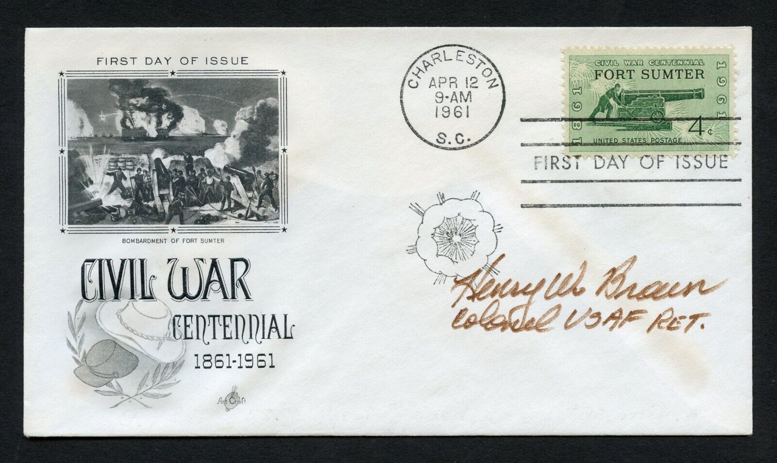 Henry W. Brown signed autograph auto First Day Cover WWII Ace USAAF