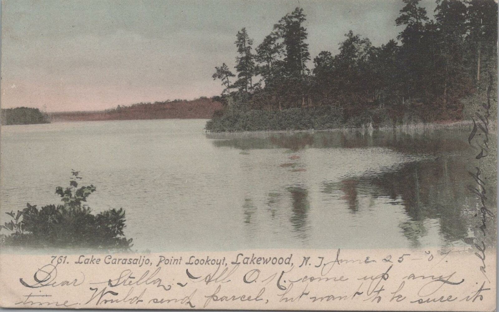 Postcard Lake Carasaljo Point Lookout Lakewood NJ 
