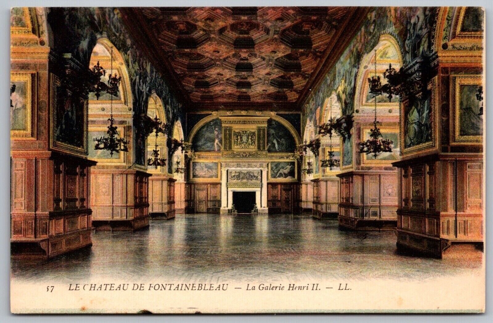 Chateau De Fontainebleau France Henri II Gallery Historic Landmark DB Postcard