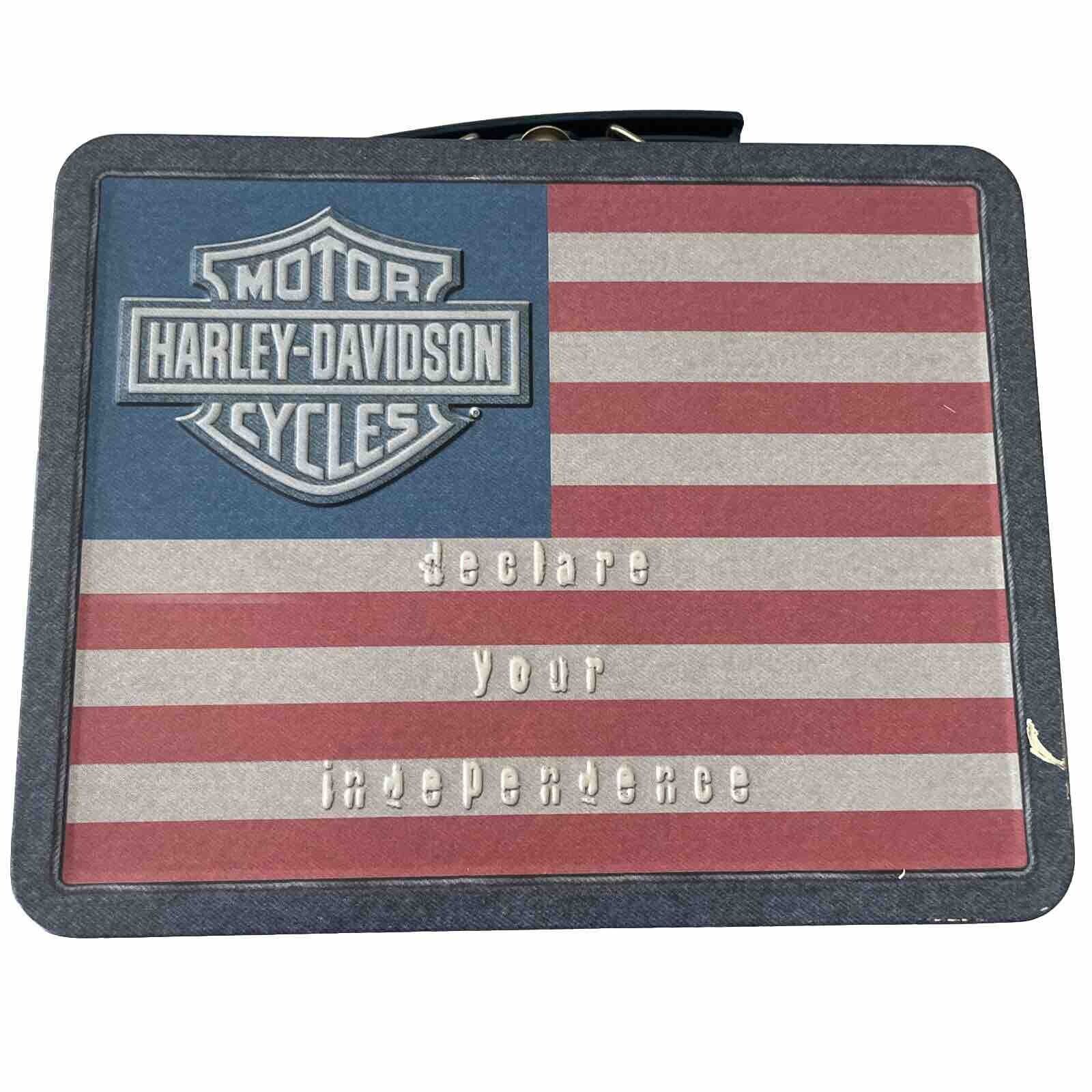 Vintage Harley Davidson  Metal Tin Lunch Box - Declare Your Independence.