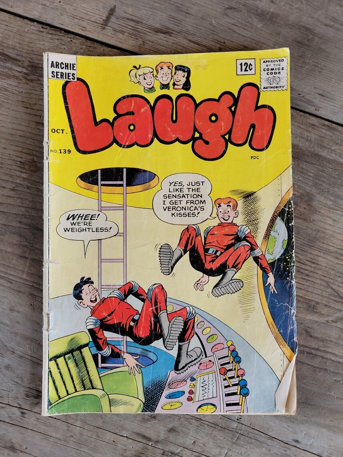 Laugh #139 Oct 1962 Archie Comic Book Space ship fly