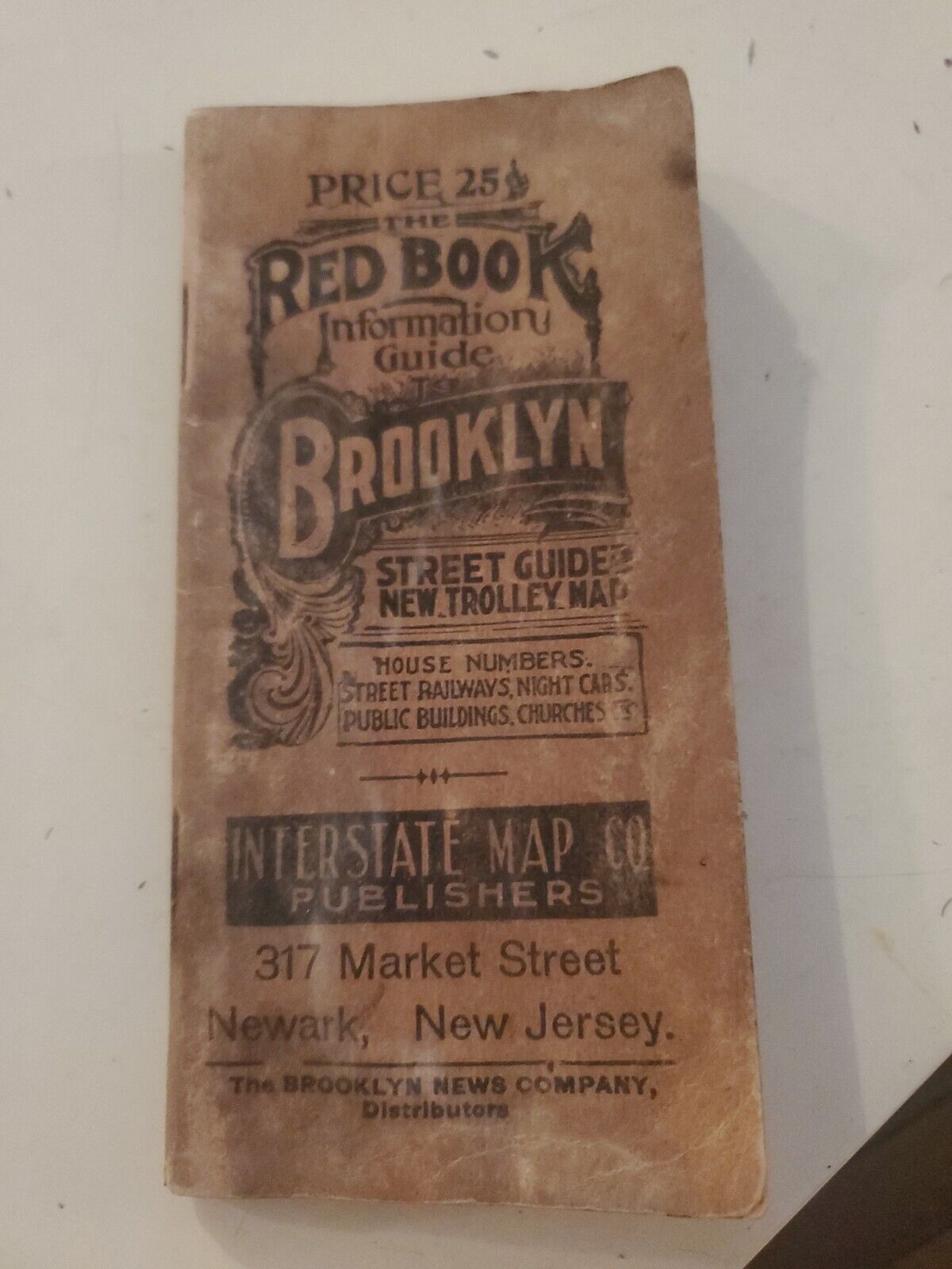 1924 The Red Book Brooklyn NY Street Guide - Trolly Information Guide -  No Map